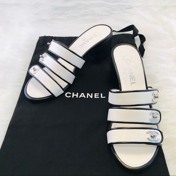 CHANEL Shoes - CHANEL Mules White/Black